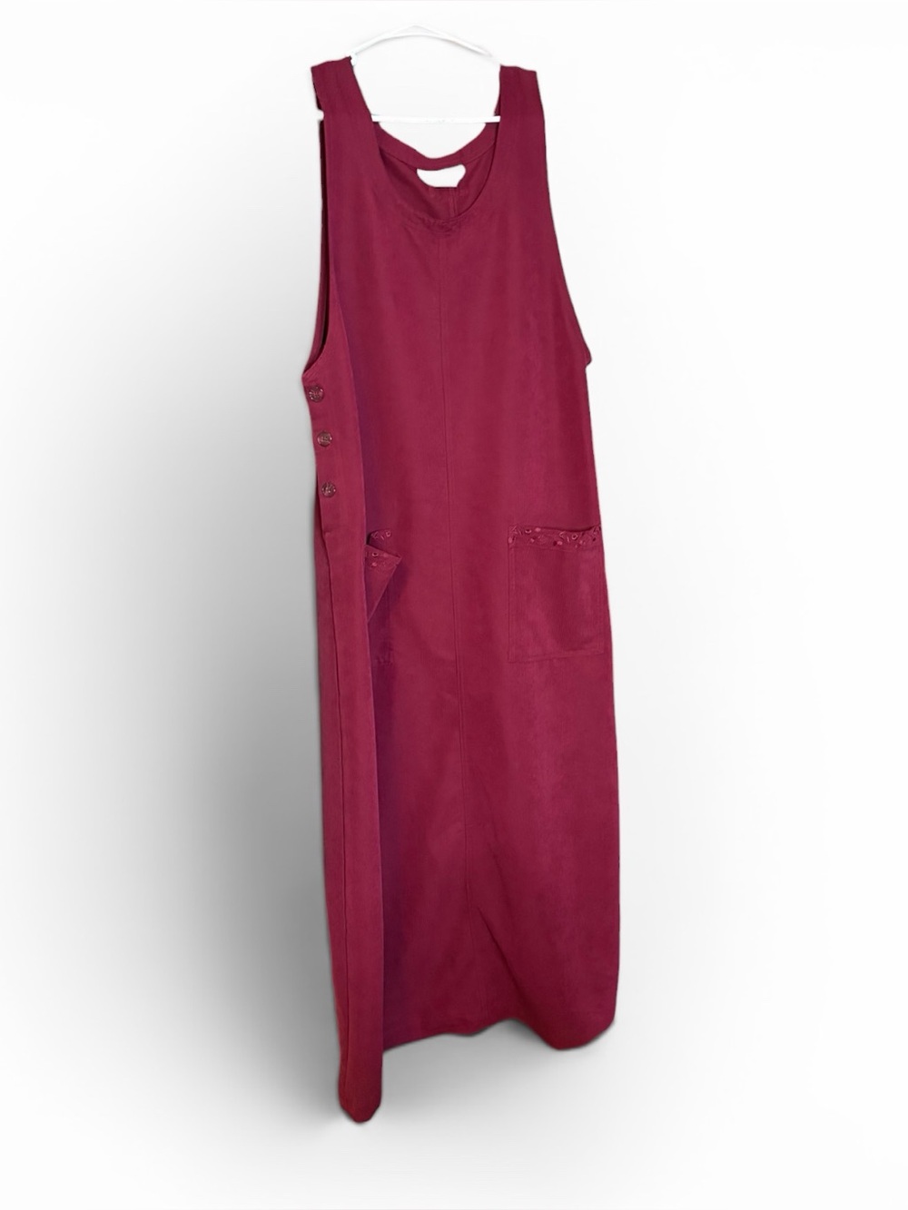 Original TY Wear 90s Vtg Red Sleeveless Lyocell Rayon Twill Jumper Dress Sz 12